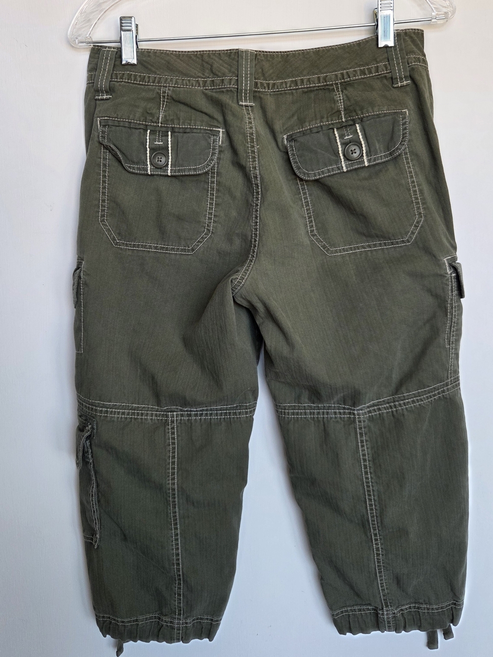 Eddie Bauer Women's Green Cargo Capri Pants Cotton Twill Size-2 - Picture 6 of 12